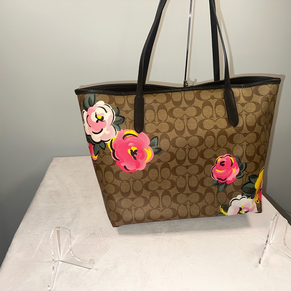 Coach City Tote with Floral design